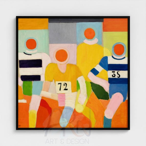 Robert Delaunay Les Coureurs 1930 Framed Art Print, Museum Grade Wood Box Frame