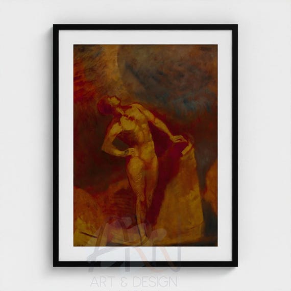 Odilon Redon Chariot of Apollo Art Print, Fine Arts Framed Symbolist Painting, Mythology Artwork, Museum Grade Solid Wood Box Frame Art