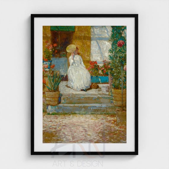 Childe Hassam In The Sun 1888 Museum Quality Box Frame Print Premium Impressonist Art Decor Custom Canvas Frame Shadow Box Art Display
