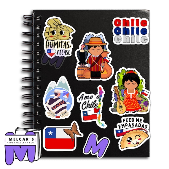Chilean Culture Digital Sticker Pack. Educational Clipart SVG and PNG.