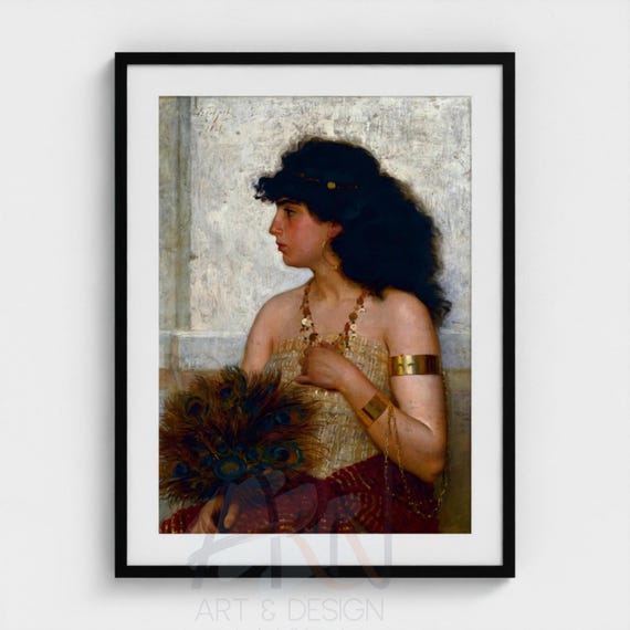 Viktor Bobrov Esther Art Print, Fine Arts Framed Classical Portrait, Vintage Painting Reproduction, Museum Grade Solid Wood Box Frame Art