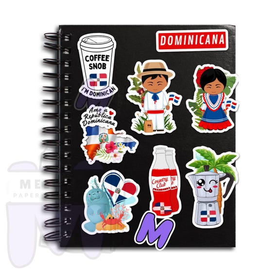 Dominican Republic Clipart Stickers: Hand Drawn SVG, PNG (Digital Download)