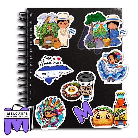 Honduran Culture Digital Sticker Pack. Printable Latin American Clipart SVG and PNG.