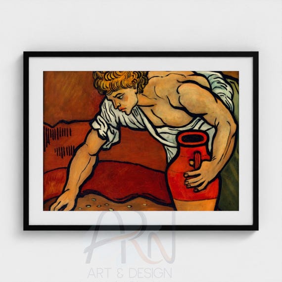 Francis Picabia Garcon a la cruche Art Print, Fine Arts Framed Modernist Painting, Museum Grade Solid Wood Box Frame Wall Decor