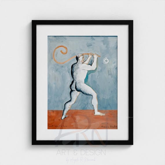 Francis Picabia Digital Print, Hercules Before the Moon Exhibition Poster, Vintage Avant Garde Wall Art, 300 DPI Dadaist Printable Art