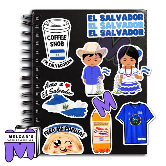 Salvadoran Culture Digital Sticker Pack. Printable El Salvador Clipart SVG and PNG.