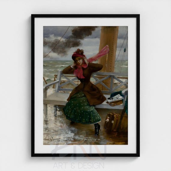 Norbert Goeneutte The Passenger 1882 Vintage Nautical Wall Art French Impressionist Painting Digital Download Antique Print Printable Art
