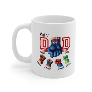 Father&#39;s Day Mug, Marvel&#39;s Characters Mug, Best Dad&#39;s Team  Mug, Fist Bump Gift for Dad, Dad Mug, Custom Mug, Personalized Mug.