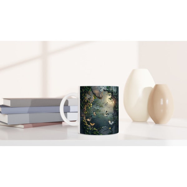 3D Crack In A Wall Butterfly Mug,1oz Mug, butterfly mugs, gift idea, unique mugs, Gift Mug, Novelty Mug