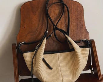 Raffia Tote Bag,Summer Straw Bag,Beach Shoulder Bag,Boho Handbag