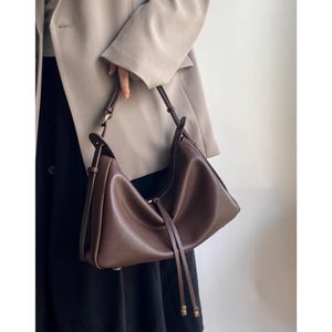 Leder Hobo Bag, Damen Ledertasche, Minimalistische Schultertasche, Crossbody Geldbörse