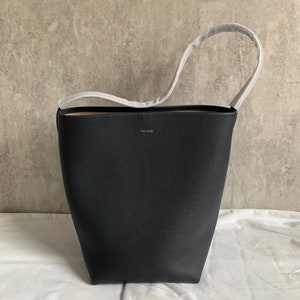 Minimale Bucket Tote, Frauen Umhängetasche, Lederne Einkaufstasche
