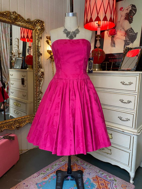 fuchsia fit and flare dress Joanne faux wrap knit dress with flared skirt (PDF) – Sinclair Patterns main image 0