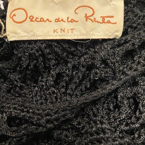 RESERVED Oscar de la renta knits, black crochet, 1970s designer, 70s does 20s, sheer knit, spider web, flapper style, see through image 3