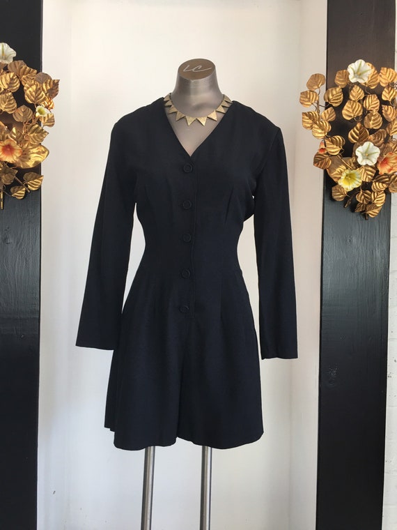 1990s black romper, vintage romper, shorts jumpsui