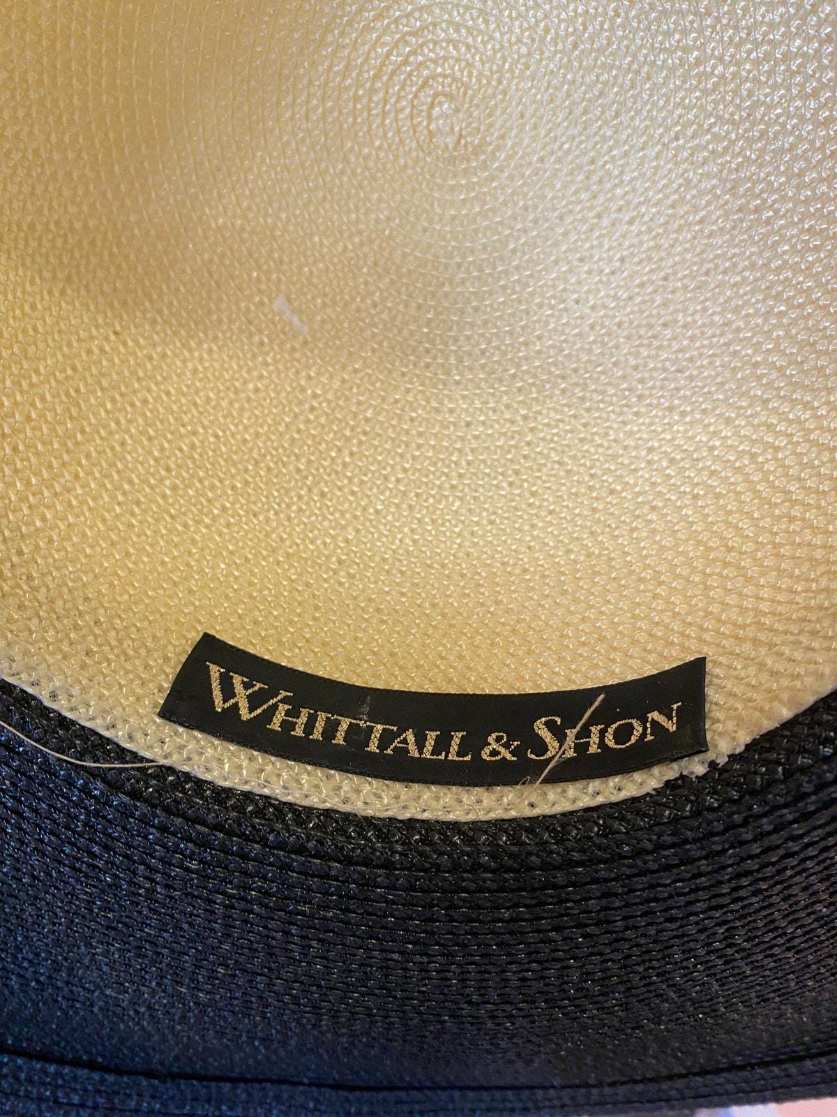 Vintage 1980s wide brim hat cream and black satin bow whittall classic 80 summer 1980s Vintage Hats for Women for sale - eBay main image 4