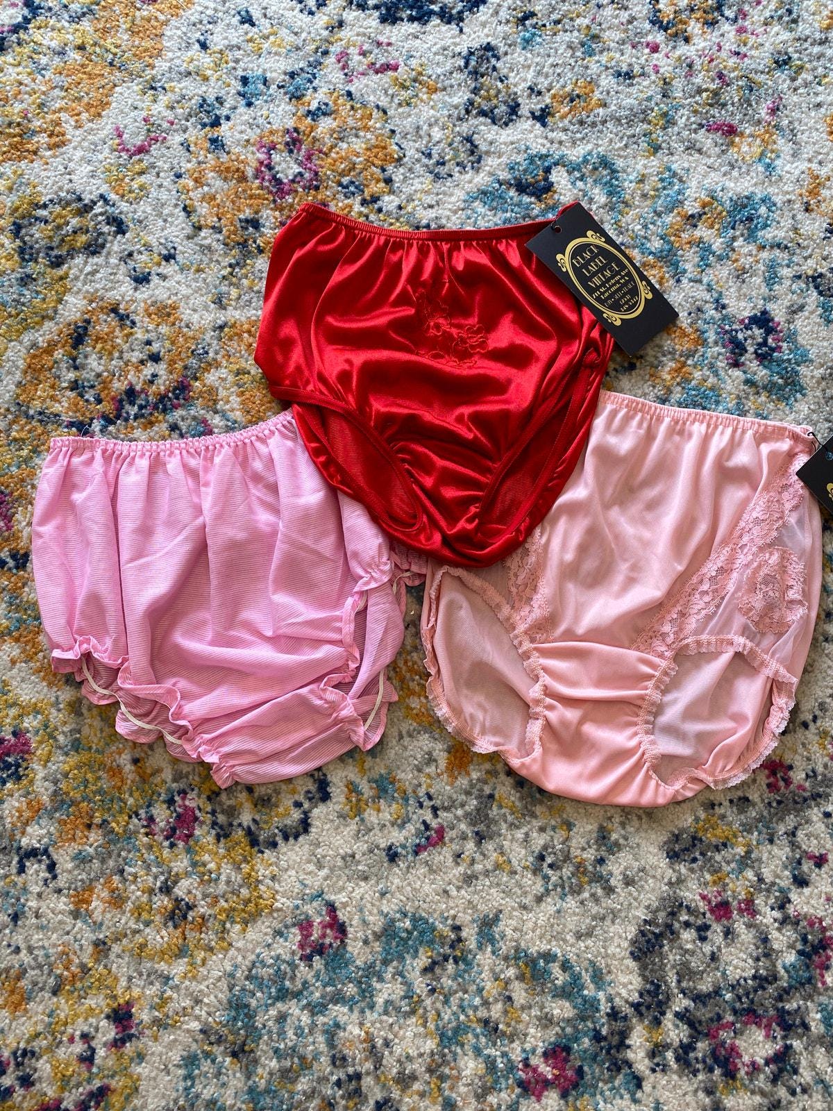 vintage 1960s lot of womens panties 60s undies pink and red underwear pin up sm