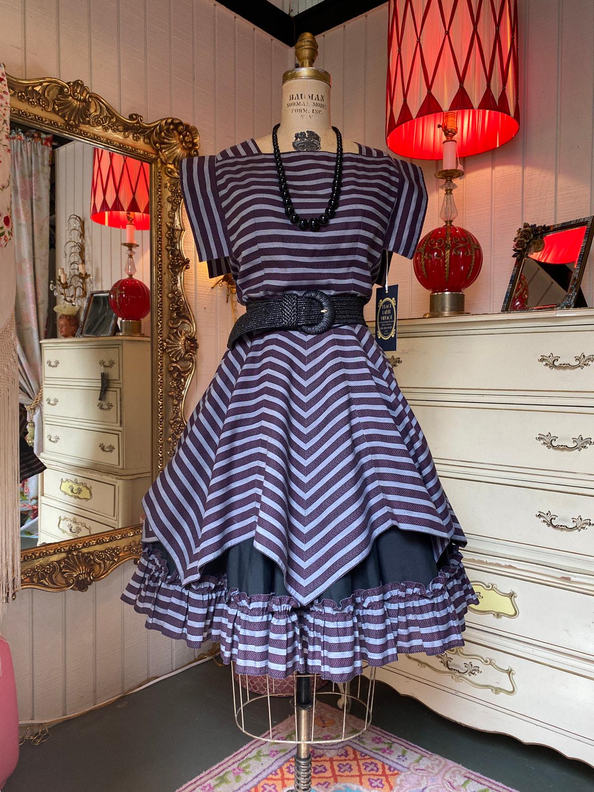 50s Striped Dress - Etsy Singapore