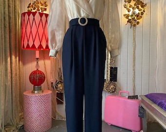 Macacão formal vintage dourado e preto dos anos 80, conjunto de calça e blazer para coquetel dos anos 80, organza dourada, tamanho M