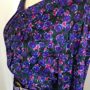 Vintage Shirtwaist Dress 1950s Purple Dress Floral Nylon - Etsy