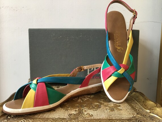 1970s strappy sandals, vintage 70s shoes, 70s rain