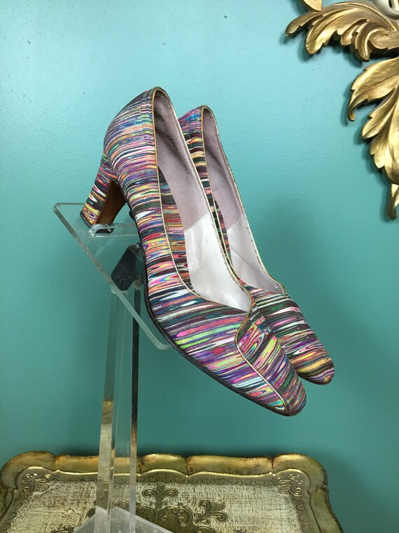 1960s rainbow shoes, d'alexis shoes, vintage 60s h