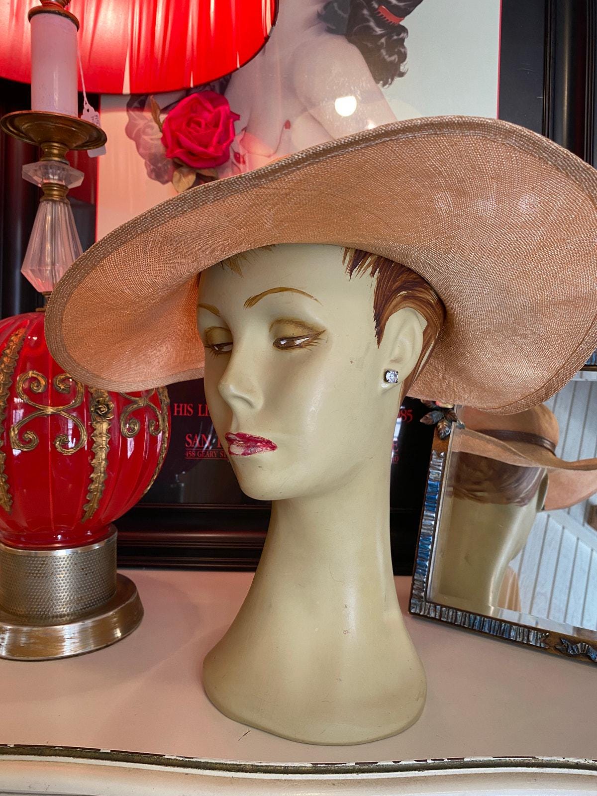Vintage 1960s Wide Brim Straw Hat Mr John Natural 40s Style  display picture 2