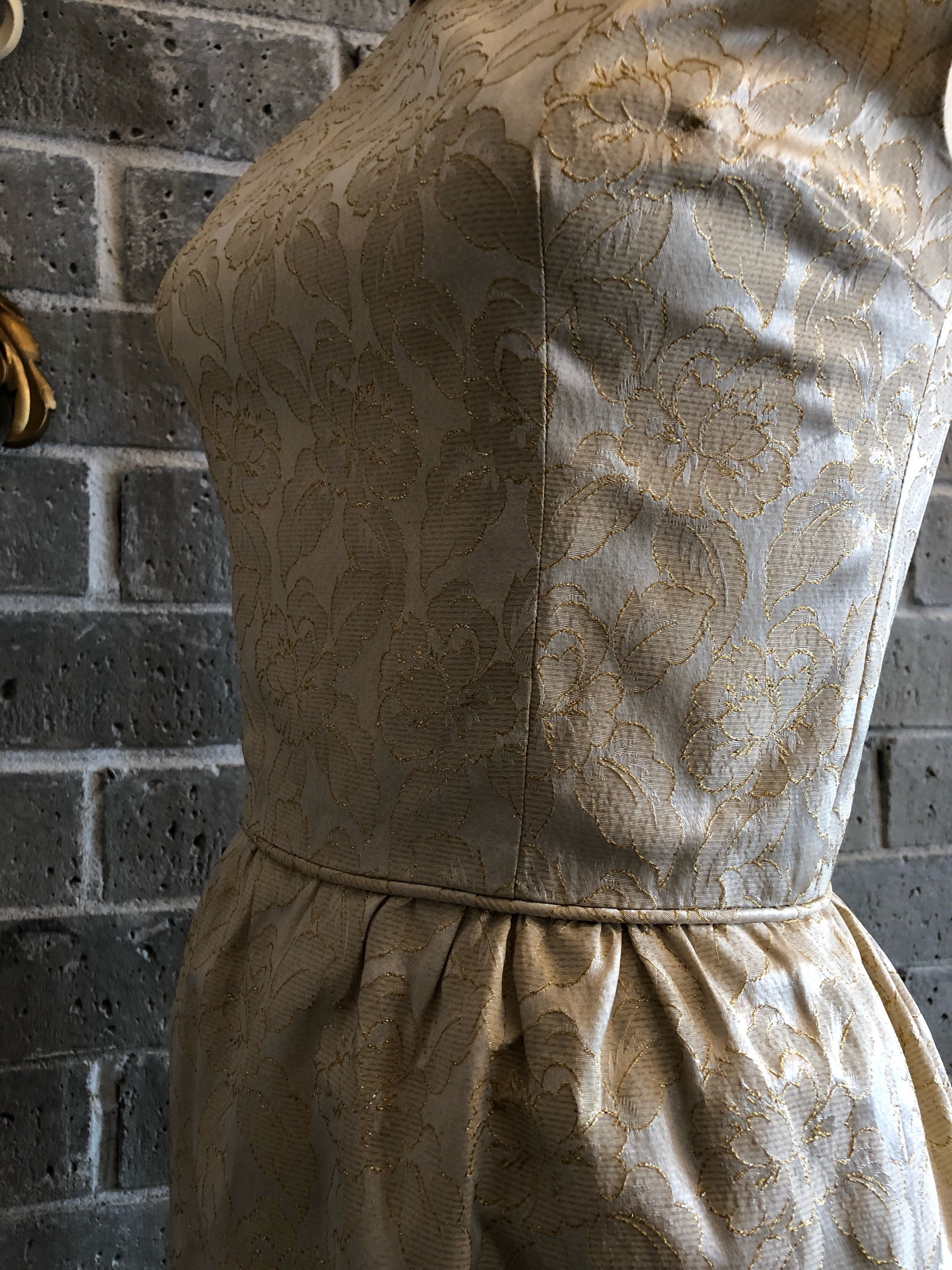 1950s ivory dress vintage 50s dress gold brocade dress | Etsy