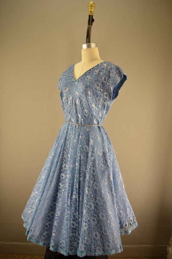 Items similar to 1950s lace party dress size large 50s Vintage ...