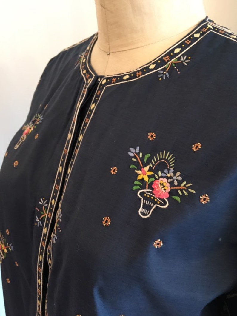 1970s cotton blouse vintage 70s blouse embroidered blouse | Etsy