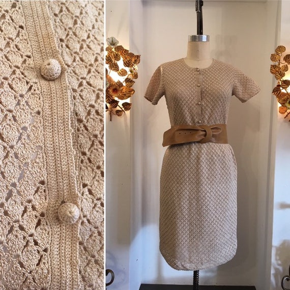 1970s skirt set, vintage crochet dress, 70s two pi