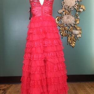 2000 formal dress strapless gown vintage prom dress tiered | Etsy