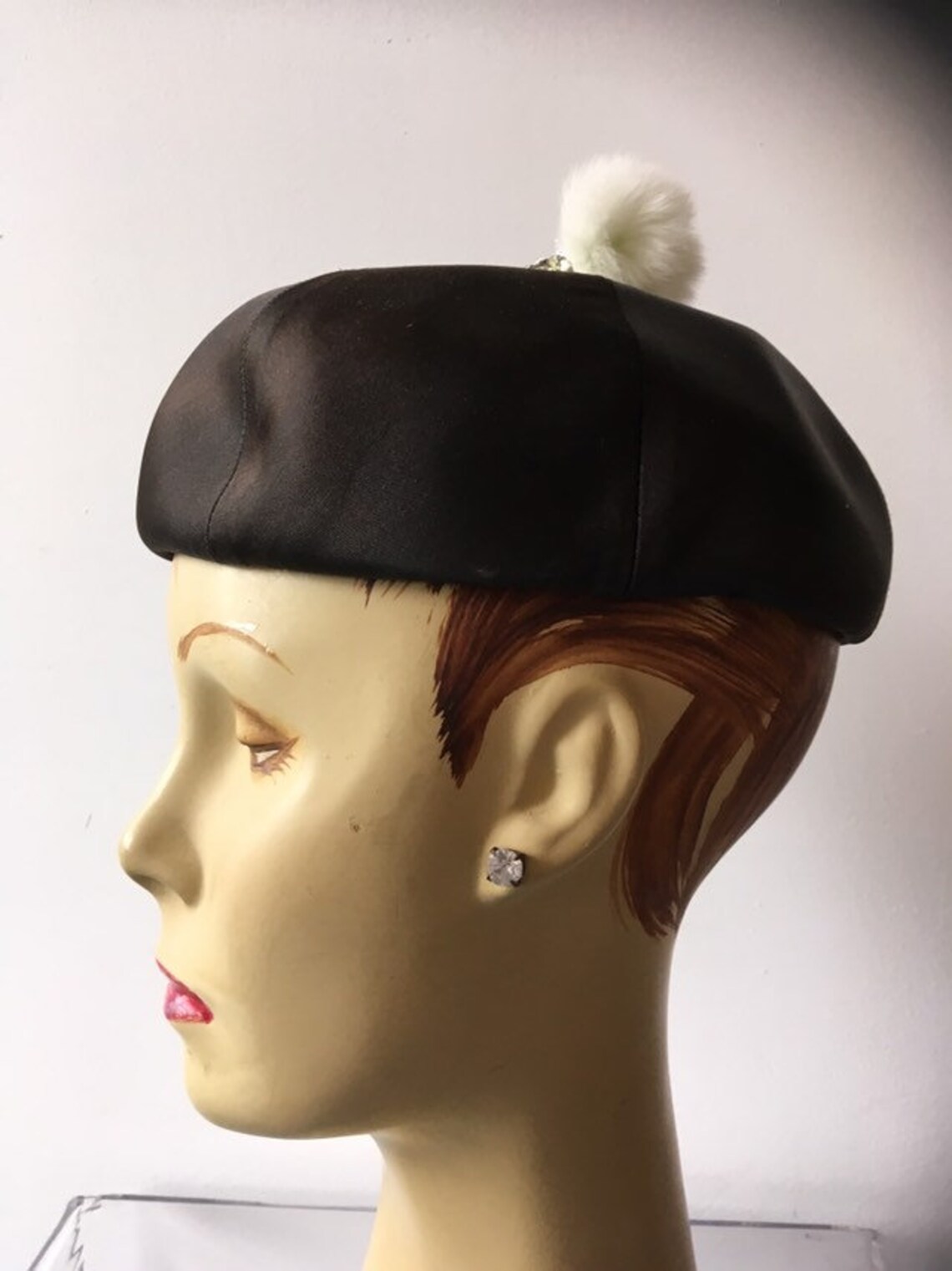 1950s Satin Hat Jan Leslie Hat Vintage 50s Hat Whimsical Etsy