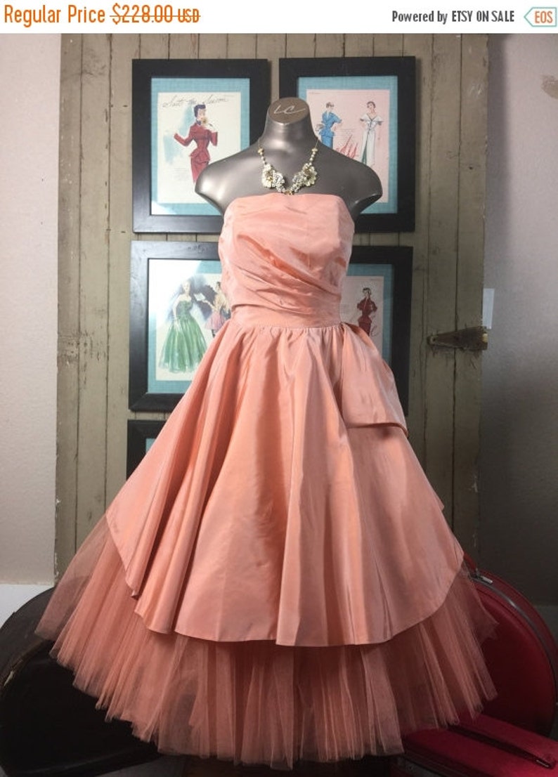 50s tulle dress 1950s prom dress 1950s party dress bridesmaid dress Vintage 50S dress Will Steinman size x small 24 waist