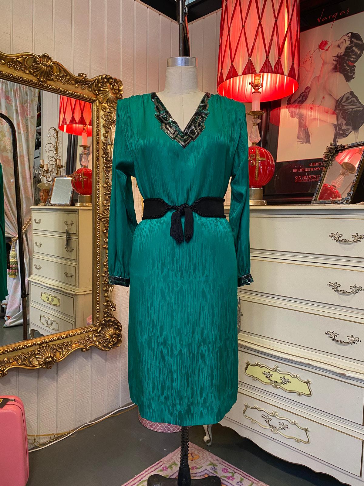 neiman marcus beaded dress Vintage Fabrice Geometric Beaded Shift Dress  Recess