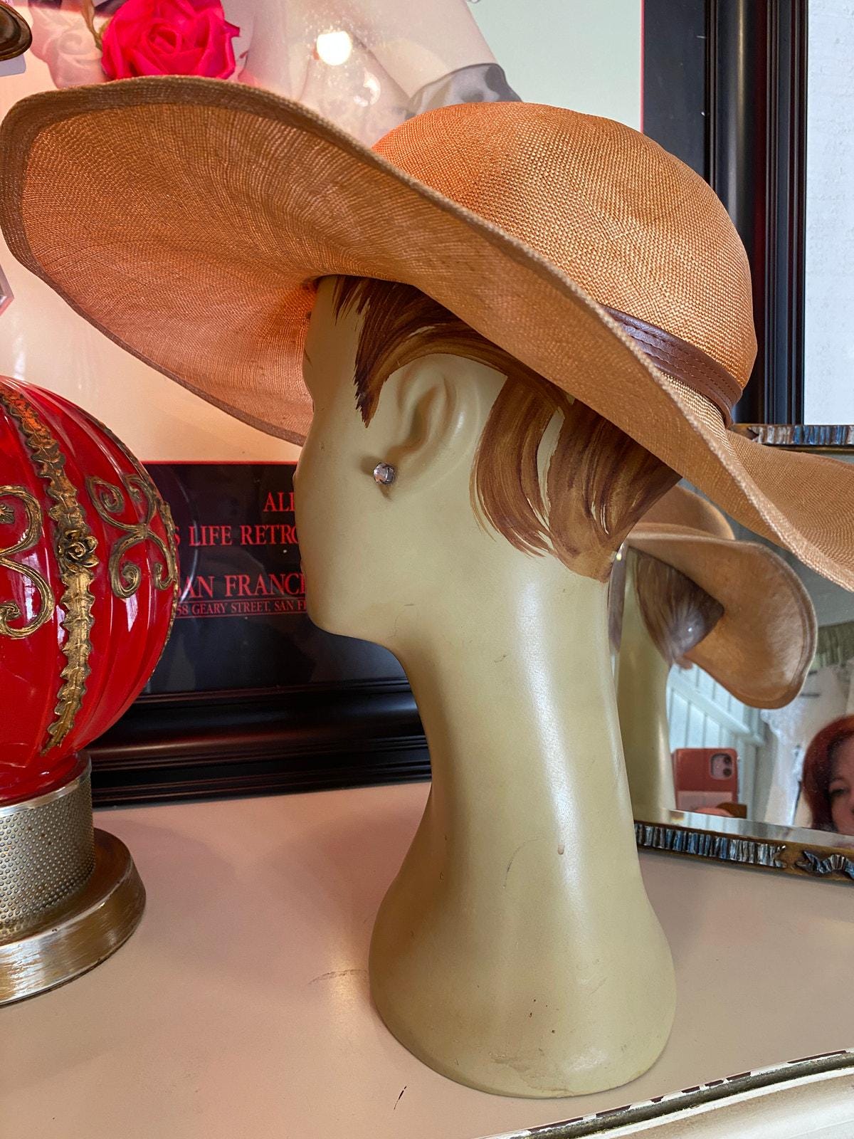 Vintage 1960s Wide Brim Straw Hat Mr John Natural 40s Style  display picture 1