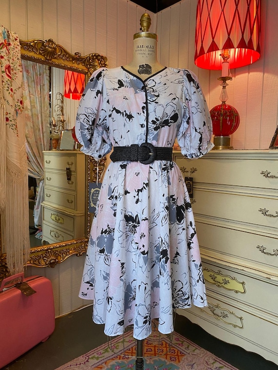 green emerald velvet dress Black Floral Print Fit and Flare Dress