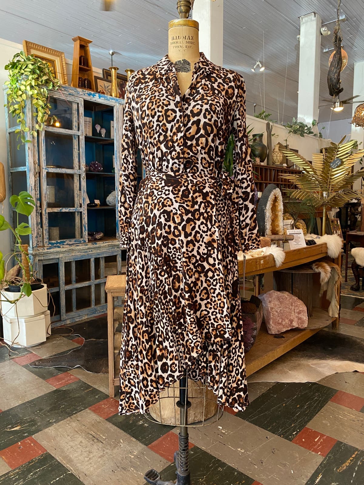 Leopard print wrap skirt vintage discount