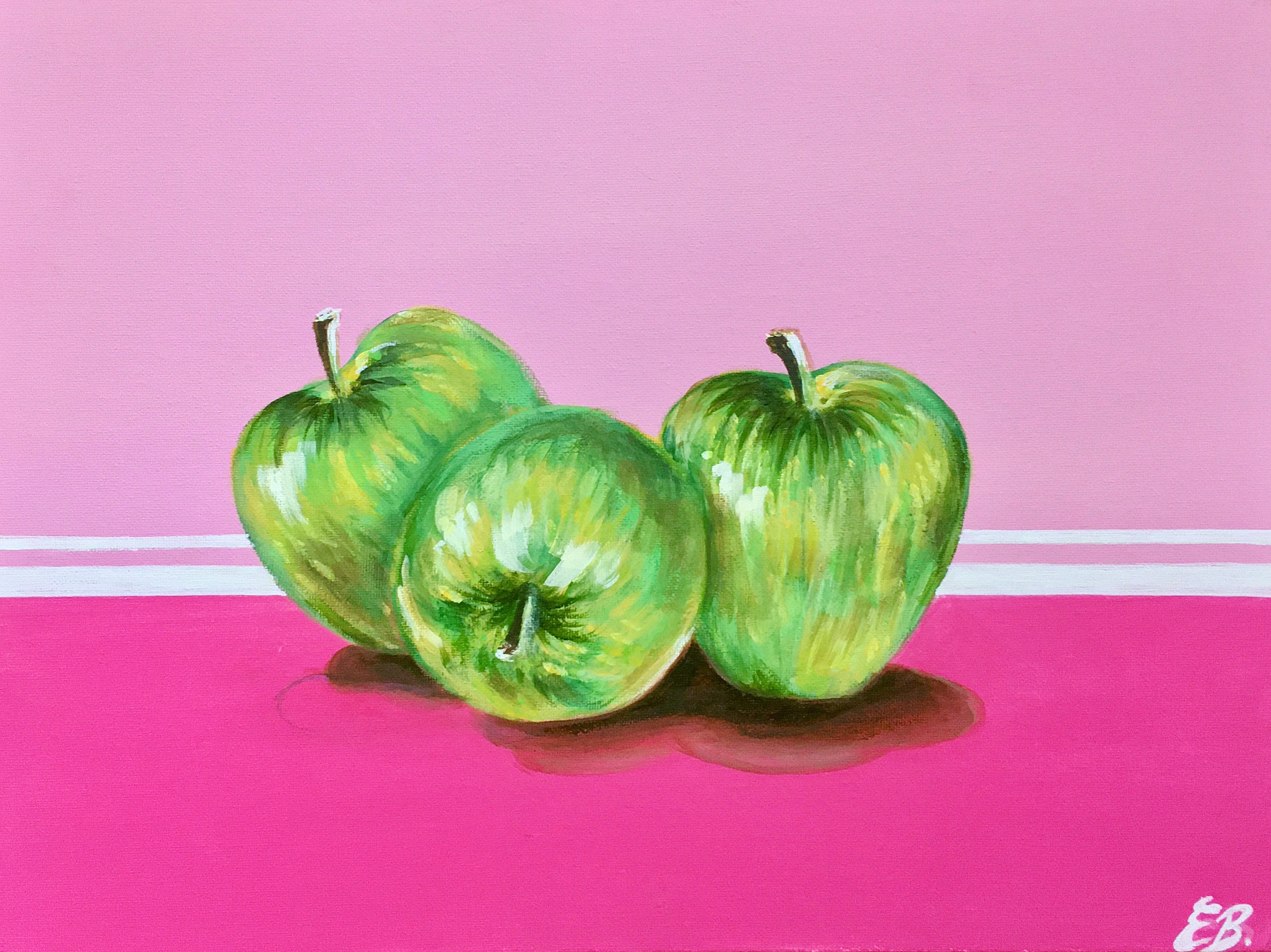 Green Apples Original Acrylic Painting 12 X 16 Inches Etsy New Zealand