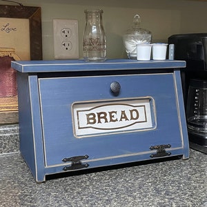 FARMHOUSE Kitchen Bread Box Bin wooden Storage for bread- Rustic Primitive Country Cupboard counter top handmade wood