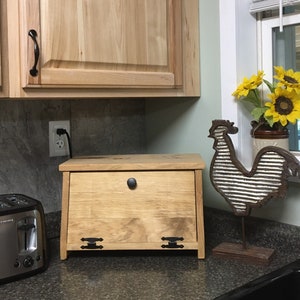 FARMHOUSE Kitchen Bread Box Bin - wooden Storage - Primitive Country counter top decor -handmade wood box