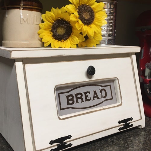 Rustic Bread Box Vegetable Bin Wooden Punched Tin Storage Etsy