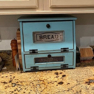 Wood Bread Box Farmhouse Decor