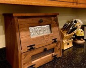 Rustic Bread Box Vegetable Bin wooden Punched Tin Storage Primitive wood Cupboard Onion Potatoes Country Kitchen handmade Gift