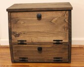 Vegetable Bin Wooden Kitchen Storage Wood Solid doors Bread Box Potato Bin Primitive Rustic Cupboard Onion Potatoes Country Counter top