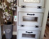 Vegetable Bin Potato Bread Box Storage - Farmhouse Cupboard Rustic White - Primitive Kitchen wooden Shelf Onion Potatoes - Country
