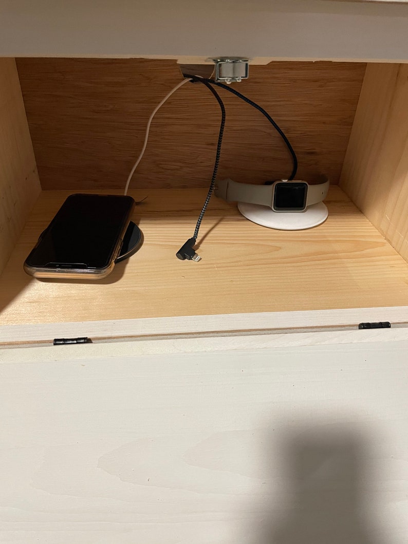 Farmhouse Charging Station Box Bread Box Wooden Solid Etsy