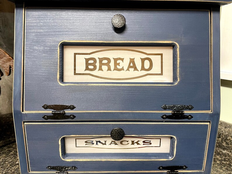 Bread Box and Snacks Potato Vegetable Bin NAVY BLUE Etsy