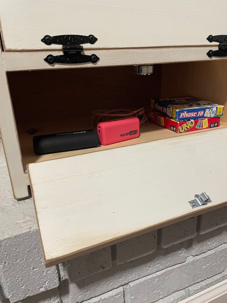 Farmhouse Charging Station Box Bread Box Wooden Solid Etsy