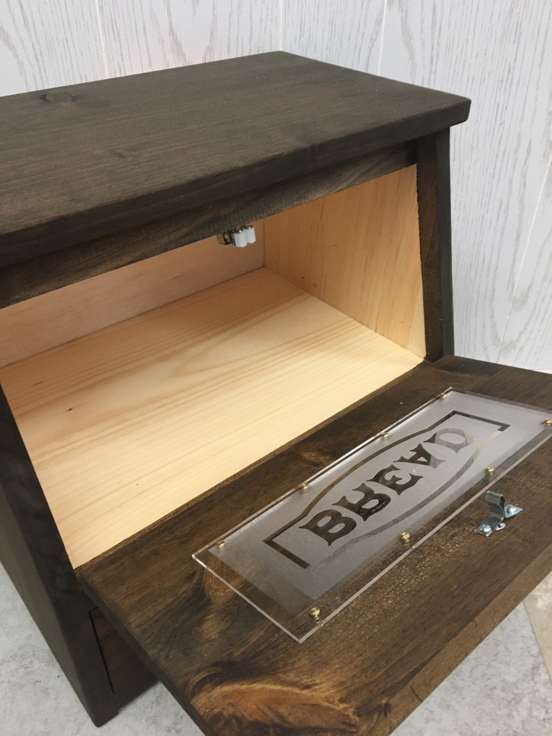 Bread Box and Snacks Farmhouse Kitchen, wooden Storage image 5